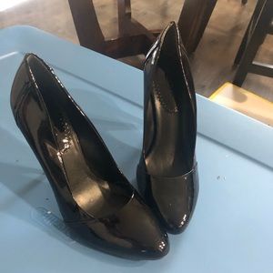 Black patent leather shoes